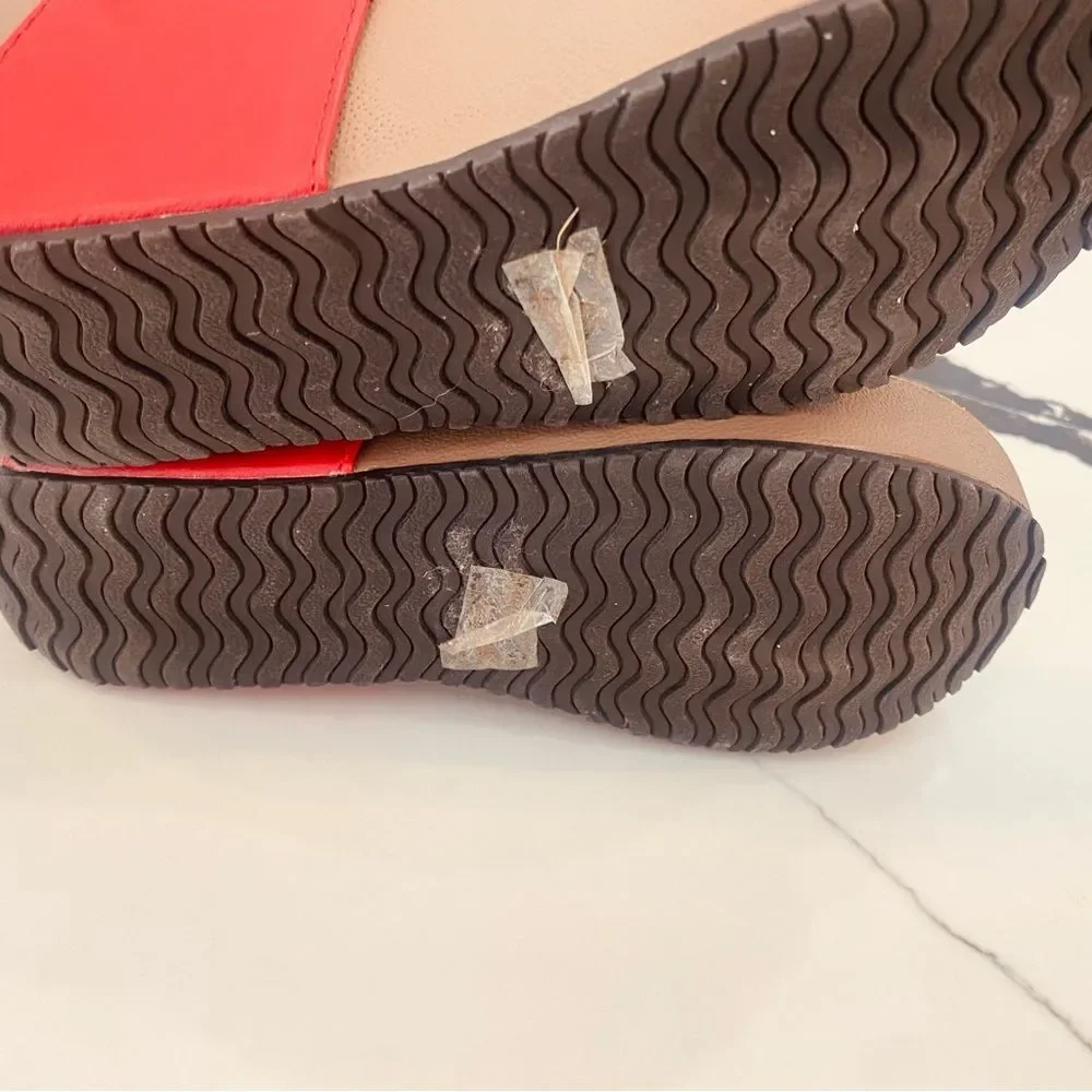 Chic Red and Tan Women's Sandals